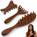 ProSuites 3 Pack Wooden Scalp Massager Tool Loc Combs,Long Handle Head Massage Scalp Loc Brush for Dreads,Multifunctional Hair Massager Tool for Men & Women - color: Wooden Color