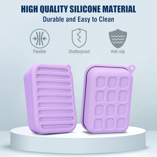 Superior Leak-Proof Silicone Travel Soap Case with Drainage Lid/Layer, Compact Bar Soap Container, Durable Soap Holder for Camping, Gym, and Travel Size Toiletries (Light-Purple) - color: Light-purple