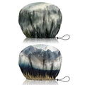 2 PCS Shower Cap Reusable Waterproof Double Layers Hair Caps Shower Bath Adjustable Elastic Hat for Women Girls Cute Aesthetic-Forest - color: AI16-Forest
