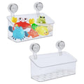 2 Pack Bath Toy Storage Organizer,Kids Bathtub Toy Holder with Drain Holes,clear Powerful Suction Shower Caddy for Bathtub,No Drilling Shower Caddy Suction Cup for Bathroom,Kitchen