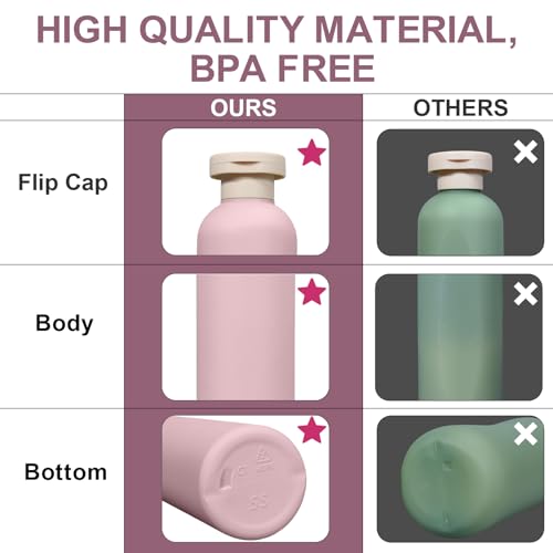 ASEVAT Leak Proof Travel Bottle with Flip Cap, Shampoo and Conditioner Bottle Set, Refillable Containers for Lotion, Cream Shampoo (Green+Blue+Pink, 3.4 Ounces) - color: Green+Blue+Pink, size: 3.4 Ounces