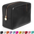 Embla Clear Cosmetic Bag Makeup Case, Clear Zipper Make Up Pouch and Toiletry Travel Tote, Cute Skincare Pouches for Women Girls, Preppy Purse Cosmetic Organizer, Large Makeup Bags, Black | Large Black Clear Nylon/PVC Cosmetic Bag with Zipper, Waterproof
