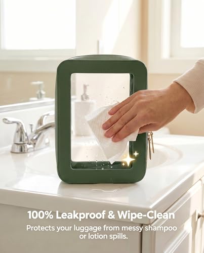 LETGO Clear Makeup Bags, TSA Approved Toiletry Bag with Zipper, Clear Makeup Organizer Fit Carry-on Travel Essentials,Clear Cosmetic Bags for Women Men (O-Green) - color: O-Green