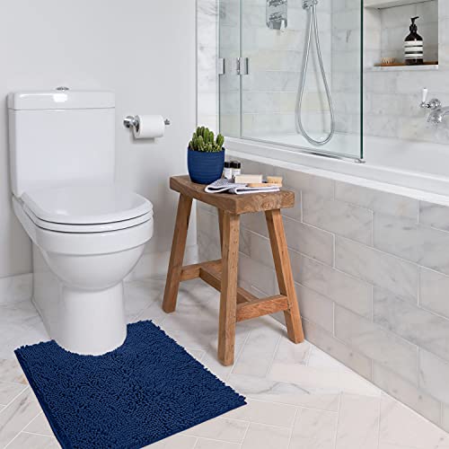 LuxUrux Bath Mat-Extra-Soft Plush Bath Shower Bathroom Rug,1'' Chenille Microfiber Material, Super Absorbent Shaggy Bath Rug. Machine Wash & Dry (20 x 20, Blue) - color: Blue, size: 20'' X 20'' U