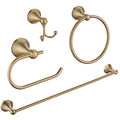4 Piece Gold Bathroom Hardware Set - Brushed Gold Bathroom Accessories, 23.6 Inch Towel Bar | Towel Hook | Toilet Paper Holder | Hand Towel Holder (Champagne Bronze) - color: Champagne Bronze