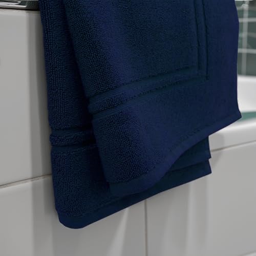 Tens Towels Pack of 2 Bath Mats 100% Cotton, 20 x 32 Inches, Super Absorbent, Hotel Quality Premium Floor Towels, Luxurious, Soft & Quick Dry, Not a Bathroom Rug, Navy - color: Navy