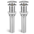 KES Bathroom Sink Drain Without Overflow, Brushed Nickel Pop Up Drain Vessel Vanity Sink Stopper 2 Pack, All Metal Rustproof Brass and 304 Stainless Steel, for 1.6"-1.9" Sink Hole, S2008D-BN-P2 - color: Brushed Nickel, style: NO Overflow, 2 Pack