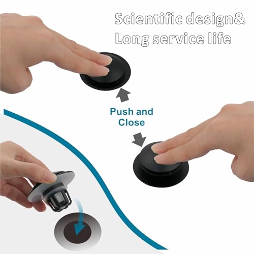 Bathroom Sink Drain Stopper,Welsan Universal Pop Up Drain Strainer with Hair Catcher for 1 1/8"-1 1/2" Drain Hole,Anti-Clogging Design Matte Black - color: Matte Black