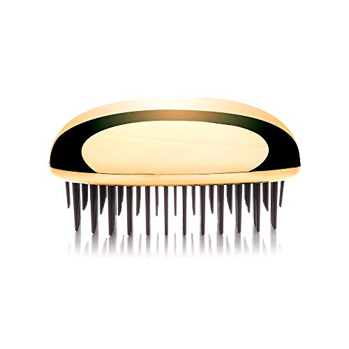 Kent PG Gold Pebble Scalp Massager Shampoo Brush and Travel Size Detangling Brush - Scalp Scrubber for Dandruff and Kids' Hair Detangler (Gold) - color: Gold