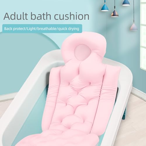 Generic Luxurious Full Body Bath Pillow for Bathtub - Comfortable Tub Cushion Mat with Headrest and Neck Support for Relaxation (Pink)