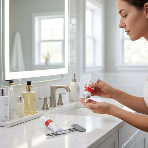 Ymapinc 5Pcs Metal Toothpaste Squeezer Tool | Tube Roller Squeezer for All Tubes, Toothpaste, Hand Cream, Cosmetics, Bathroom, Portable for Traveling