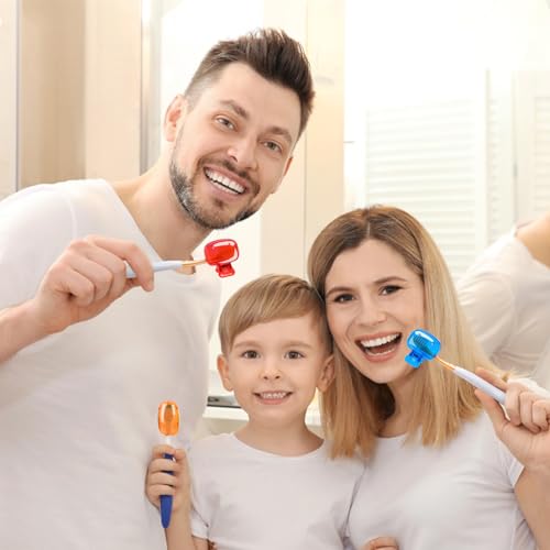 6 Pack Toothbrush Covers Portable Toothbrush Coverings Clips for Protectors Travel Plastic Brush Pod Protection Clip Case for Kids Bathroom Home Travel Supplies - color: Orange, Red, Blue, Purple, 2 Clear
