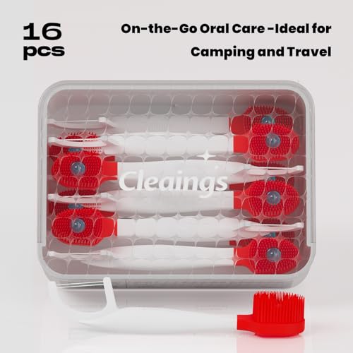 Mini Disposable Toothbrush Set with Toothpaste and dental floss – Portable Travel Essentials for Women & Men, Ideal for Camping, Road Trips, and Vacations, 16 Pcs-Intense Mint Flavor（Pack of 1）