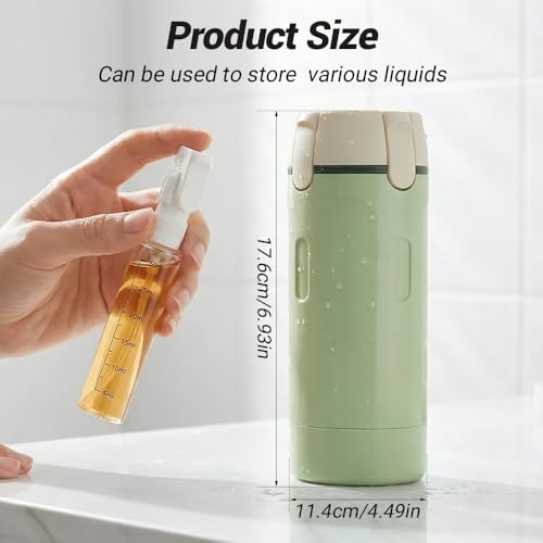 4-in-1 Travel Dispenser Bottle Refillable, 2026 New 4 Pack 30ML Travel Bottles for Toiletries, Leak Proof Travel Size Containers, Shampoo and Conditioner Bottles (Green+White) (Green) - color: Green