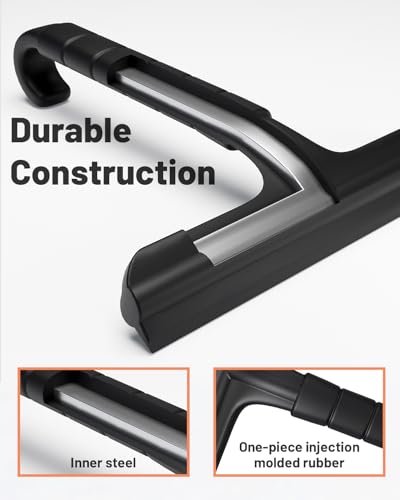 Silicone Shower Squeegee with Hook,Dual-Sided Design with Scraper & Scrub Surface, Shower Squeegee for Glass Doors (Dark) - color: Dark
