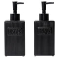 Ceramic Soap Dispenser Set, 2 Pack Hand and Dish Soap Dispenser with Funnel for Kitchen and Bathroom, Black - color: Black