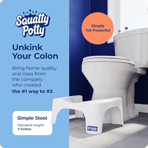 Squatty Potty Simple Curve Bathroom Toilet Stool 7" White - color: White