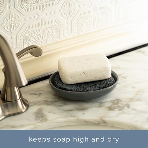 S&T INC. Bar Soap Holder for Kitchen, Bathroom, and Soap Dish, 4 Pack, Dark Grey, 2.9 inches by 4.4 inches - color: Grey, size: 4 Pack