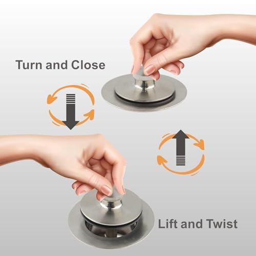 Bathtub Tub Drain Conversion Kit Assembly, Wellup Lift and Turn Twist Tub Drain Trim Kit with Two-Hole Overflow Faceplate, Brushed Nickel - color: Brushed, style: 2 Holes