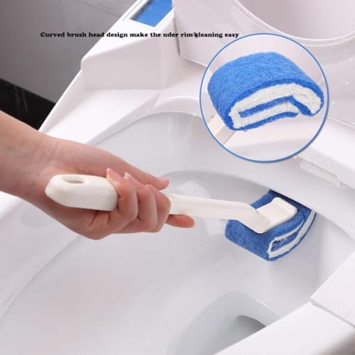 Toilet Brush Bowl Brush - Scratch-Free Curved Good Grip Easy to Use Deep Cleaning No Scratching, Anti-Splashing Easy to Store (2pc Blue) - color: Blue