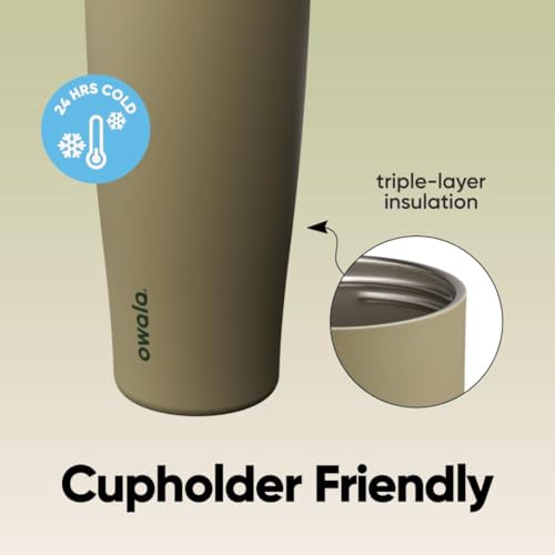 Owala FreeSip Tumbler Insulated Stainless Steel Water Bottle with Built-in Straw and Side Handle, For Travel, Work, School, and Sports, BPA Free, Leak Proof, 40oz, Off Road - color: Off Road, size: 40 Ounces