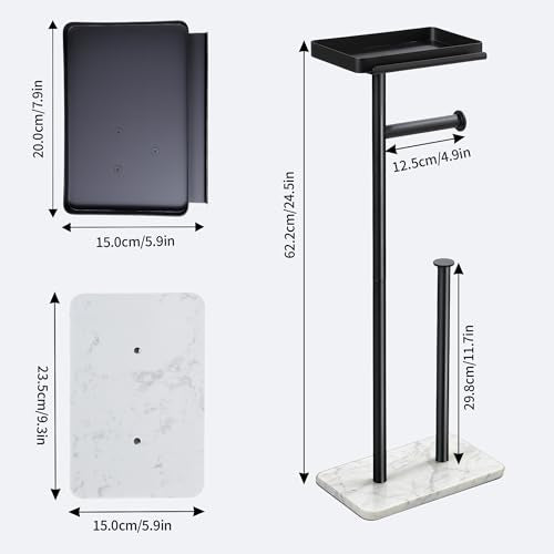 Toilet Paper Stand - Extra Heavy Duty Marble Base Toilet Paper Holder Stand, - color: Marble White