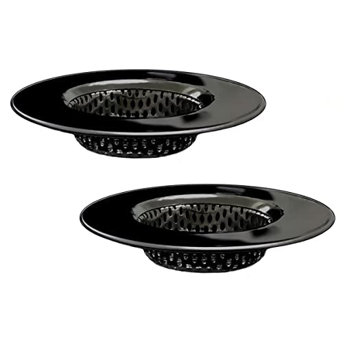 Seatery 1.75" Bathtub Drain Strainers, Shower Drain Hair Catchers, Stainless Steel Drain Filter Cover for Bathroom Laundry Floor Drain, Fit for 1.75"-3.0" Drain Hole Black - size: 1.75 inch