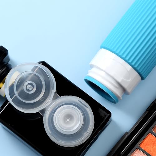 Mrsdry Travel Bottles for Toiletries, Tsa Approved 3oz Portable Travel Bottles, BPA Free Leak Proof Squeezable Silicone Travel Size Containers, Travel Accessories with Clear Toiletry Bag (4 Pack) - color: Blue, size: 3 Ounces