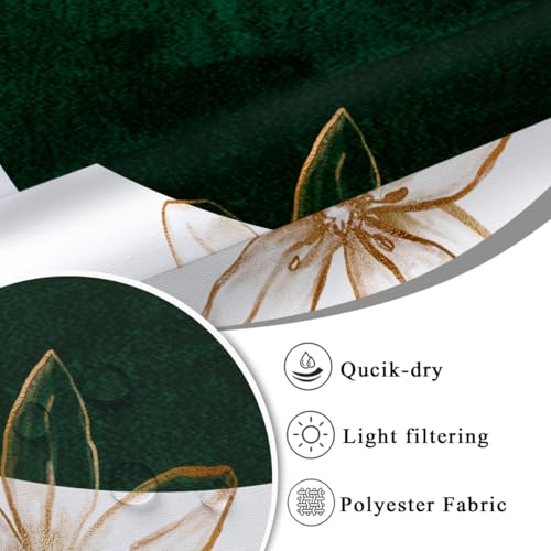 Green and Gold Shower Curtain Abstract Boho Modern Mid Century Sage Geometric Neutral Contemporary Minimalist Leaves Botanical Fabric Cloth Bathroom Decor Set 60x72 inch Polyester 12 Hooks - color: Green, size: 60"W x 72"L (Pack of 1)