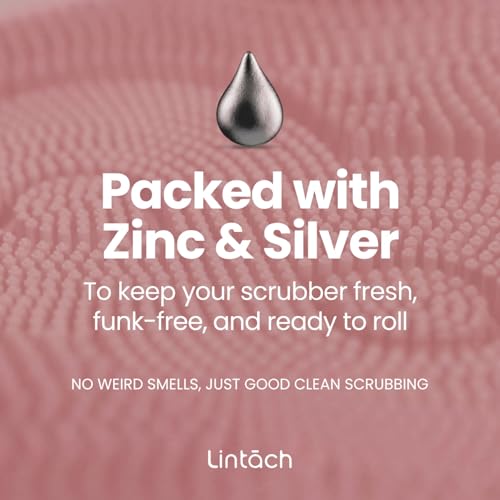 Silicone Shower Scrubber for Body – Exfoliating Loofah Alternative, Zinc & Silver-Infused, Hygienic & Gentle for Sensitive Skin, Durable & Long-Lasting Body Scrubber for Women - Rose Pink - color: Rose Pink
