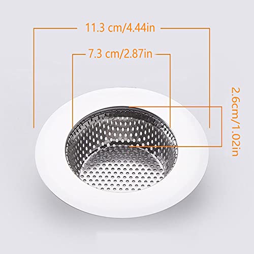 Drain Hair Catcher,Drain Stoper,Shower Drain Cover for Bathtub, Kitchen Sink Strainer, Stainless Steel Bathroom Sink, Drain Stopper with (2 PCS,4.5 in) - color: 2 Pcs,4.5 in