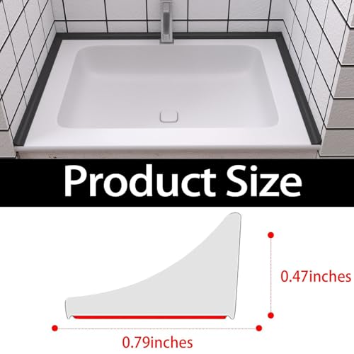 New Collapsible Shower Threshold Water Dam, Self Adhesive Silicone Waterproof Barrier Bathroom and Kitchen Water Strip Dam Shower Guard for Dry And Wet Separation Caulk Seal Strip Edge Trim(Black) - color: Black, style: 39Inch
