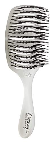 Olivia Garden iDetangle Brush for Wet and Dry Hair - Detangler Brush for Women and Men - Adjusts Tension by Hair Type - For Curly, Wavy or Straight - Flexible Vented Head