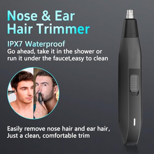 Manscape Beard & Body Trimmer Kit, IPX7 Waterproof 4-in-1 Men's Grooming Set, Ball Shaver with LED Light, R-Shape Ceramic Blade for Sensitive Skin, 20 Length Settings, Type-C Charging, LED Display - color: Black456