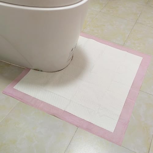 Toilet Floor Protector From Urine 15 Pack Disposable Toilet Mats Provides Ideal Liquid Absorption Great for Toilet Training or Keeping Your Floors Clean (Pink Mats) - style: Pink Mats