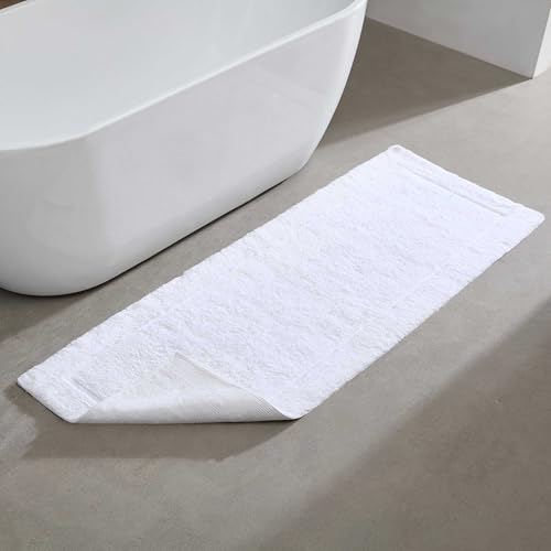 Calvin Klein - Bath Runner Rug, Soft & Absorbent Bathroom Rug, Modern Bathroom Essentials (Essence White, 22" x 60") - color: Essence White, size: 1'10" x 5' (Rectangular)