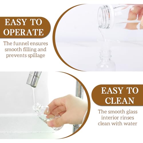 STARSIDE 48-Pack 1oz Clear Glass Leakproof Dropper Bottles | 30ml Dropper Bottles for Essential Oils & Crafts, Includes Funnel, Brush, Labels, Extra Droppers & Measuring Cup - color: 1oz-Clear-48pcs