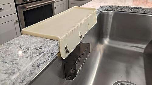 SiliProducts SiliSink Silicone Sink Edge Guard for Kitchen Sink - Fits 3.75” - 4” Wide - The Original Silicone Edge Protector with Sponge Caddy - Splash Guard, 14” Beige - color: Beige, size: 4in x 14in