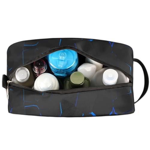 Kids Travel Toiletry Bag - Waterproof Hanging Cosmetic Hygiene Bags for Boys Men - Large Shave Kit for Toiletries Accessories Bathroom Stuff, Blue Soccer Ball - color: Blue Soccer Ball