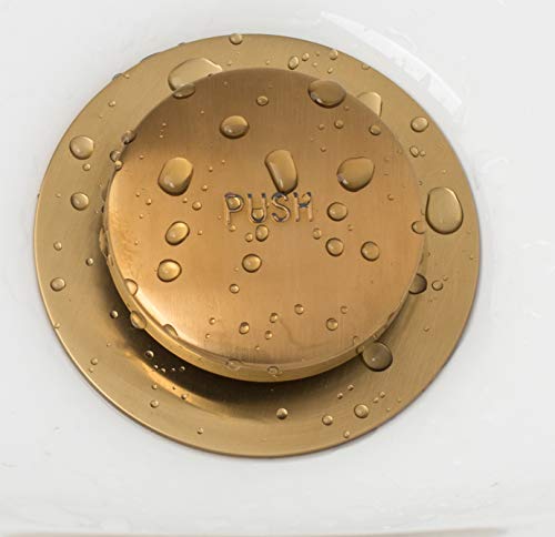 Artiwell Tip-Toe Bathtub Drains Trim Set with Two-Hole Overflow Faceplate, Replacement Bath Drain Trim Kit with 2-Hole Overflow Faceplate and Universal Fine/Coarse Thread (Brushed Gold) - color: Brushed Gold