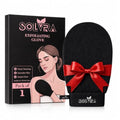 Exfoliating glove for Shower & Exfoliating body scrubber – 100% Vegan Viscose Kessa Mitt for Dead Skin Removal, Self-Tan Fade & Keratosis Pilaris –Dual-Texture Glove for Spa & Massage (1 Pack BlacK) - color: Pack of 1 - Black