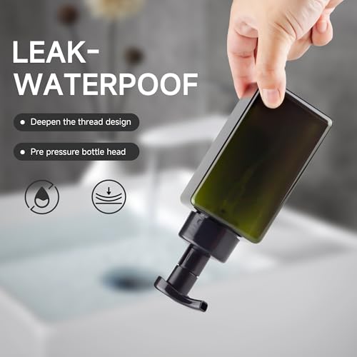 15OZ Foaming Soap Dispenser, 2-Pack Plastic Hand Soap Dispenser, Refillable Leakproof Foam Pump Bottle with Waterproof Labels, for Shampoo, Body Wash - color: Green, size: 450ML