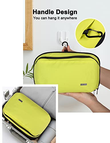 GOX Premium Toiletry Bag For Men, Dry Wet Separate Travel Toiletry Bag, Dopp Kit Case For Travel, Cosmetics Organizer Pouch (Lemon Lime) - color: Lemon Lime