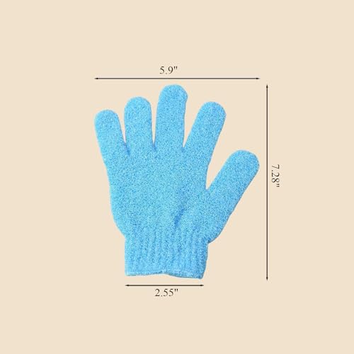 2 PCS Exfoliating Glove Loofah Sponge Exfoliating Body Scrubber Deep Cleansing Removes Dead Skin for Both Women and Men (Blue) - color: A7-blue