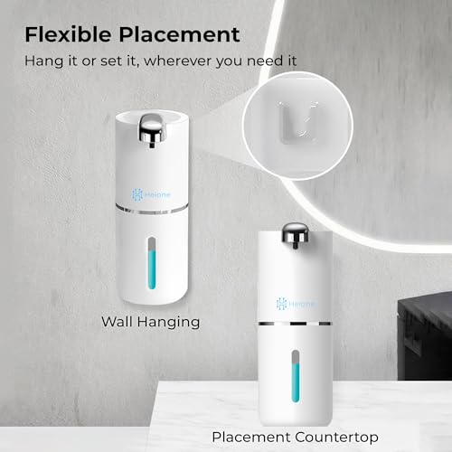 Automatic Liquid Soap Dispenser, White | IPX5 Waterproof 12.8oz / 380mL Capacity 4 Adjustable Liquid Levels USB-C Rechargeable Long-Lasting Battery - color: White (Liquid)