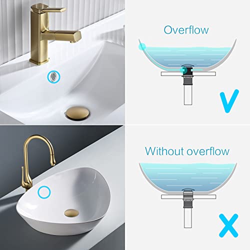 KAIYING Pop Up Drain, Bathroom Sink Drain Stopper with Overflow, Vessel Sink Drain Assembly with Detachable Basket Stopper, Anti-Explosion and Anti-Clogging Drain Strainer (Brushed Brass) - color: Brushed Brass, style: With Overflow