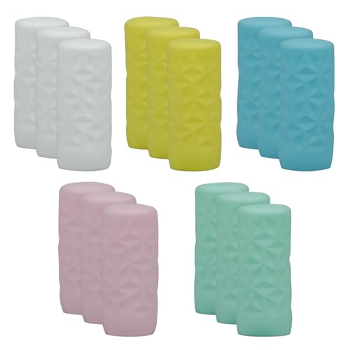 15 Pack Silicone Bottle Covers, Leak-Proof Travel Sleeves for Toiletries, Elastic Fit Travel Size Bottles, Cruise & Beach Essentials for Men Women (15 Pcs-Pink+Green+White+Blue+Yellow) - color: 15 Pcs-Pink+Green+White+Blue+Yellow