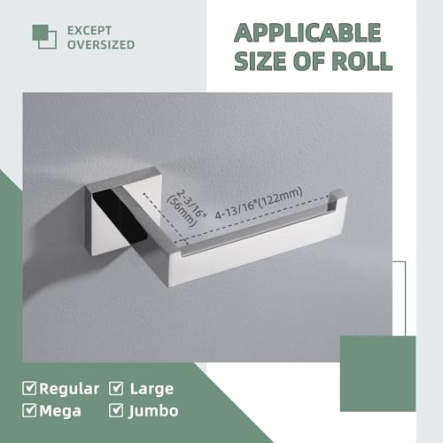 Toilet Paper Holder, Angle Simple SUS304 Stainless Steel Bathroom Tissue Holder, Open Arm Toilet Paper Roll Hanger Wall Mount, Polished Chrome - color: Polished Chrome