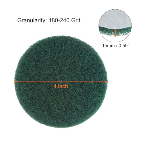 HARFINGTON 8pcs Drill Power Brush 4 Inch Tile Scrubber Scouring Pads 180-240 Grit for Bathroom Kitchen Household Cleaning - color: Green, size: 180-240 Grit