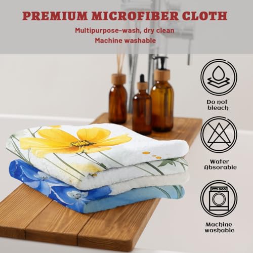 Cosmos Hand Towels, Watercolor Delphinium Plant Illustration Decorative Bath Towel Soft Absorbent Towel for Kitchen Guest Room Bathroom Gym Decor - color: Cosmos